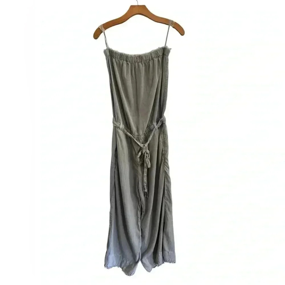 Anthropologie Cloth & Stone Strapless Frayed Cropped Jumpsuit - Size L - Picture 8 of 16